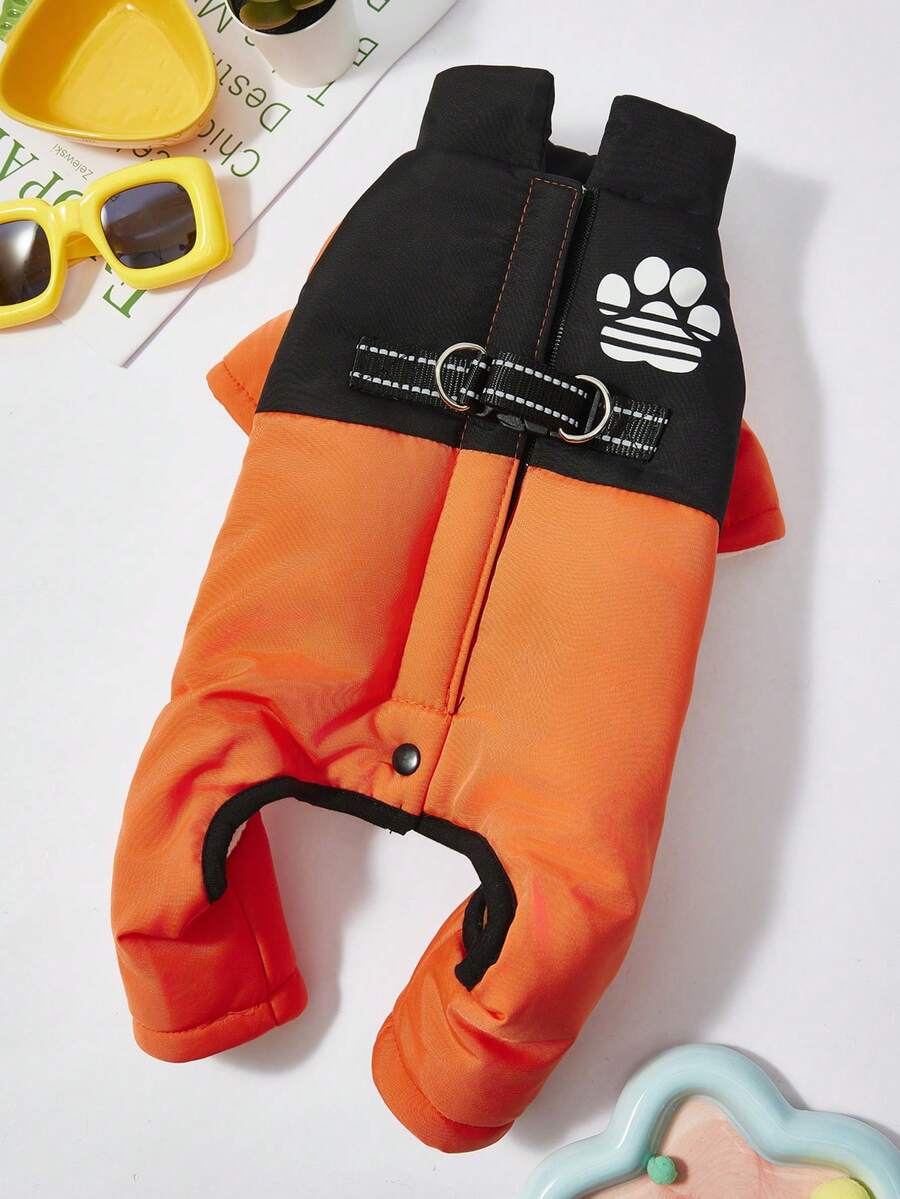 PETSIN 柔软加厚宠物连体衣 – 可爱的四脚抓绒睡衣，适合小型犬猫，秋冬季舒适玩耍和放松的服装