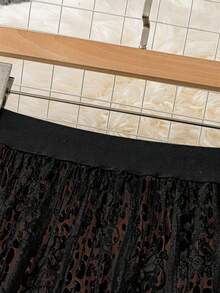 SHEIN Clasi Váy xòe ren họa tiết da báo cỡ lớn dành cho nữ, đa năng để mặc hàng ngày, đi chơi, công sở, dự tiệc, thanh lịch - màu nâu - Xem 4