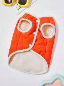 PETSIN Cozy Autumn/Winter Pet Vest – Cute, Breathable, And Easy-To-Wear Outfit For Small Dogs, Cats, And Other Tiny Pets, Great For Everyday Indoor And Outdoor Use - Orange - View 2