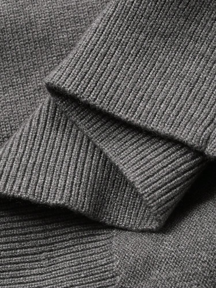 Dazy Plus Contrast Color Patchwork Jacquard Knit Pullover Sweater, Casual Fitted Style For Plus Size Women, Autumn/Winter