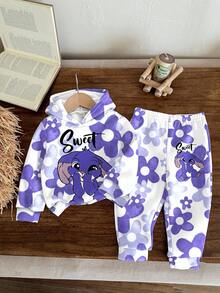 Bộ quần áo len chui đầu in hình thỏ xanh hoạt hình dễ thương thoải mái cho bé gái, phù hợp cho mùa thu/đông - Nhiều màu - Xem 4