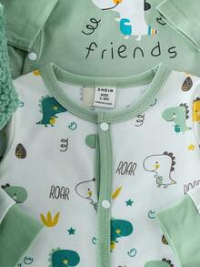 SHEIN 男婴/女婴休闲可爱简约风格多件套礼品套装，秋冬 - 彩色 - 查看 4