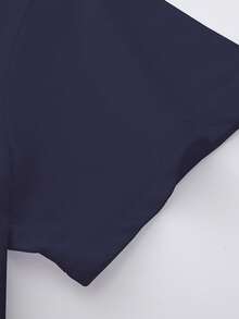 Franclia Women's Landscape Print Short Sleeve Regular Crew Neck T-Shirt - Navy Blue - View 4