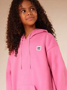 SUMWON Felpa oversize con tasca centrale per uso casual quotidiano - Rosa - Visualizzare 5