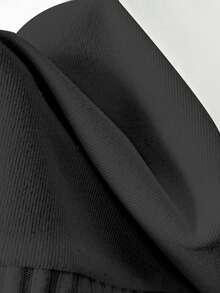 Franclia 法式优雅白色超大翻领针织上衣，独特的披肩领针织毛衣，适合秋冬季节，可搭配弹力高领T恤 - 黑色 - 查看 4