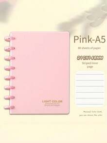 SHEIN 1pc Multipurpose 80 Pages 1 Mushroom Hole Loose-Leaf Notebook Two Different Sizes B5/A5 - Perfect For Sketching, Notes And Planning | Ideal Office And School Stationery Essentials Ruled Paper Notebook For Students And Professionals Back To School - Multicolor - View 13