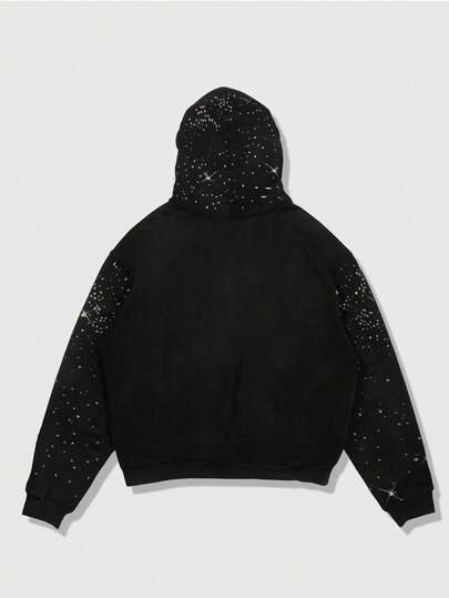 Street Life Sweat-shirt zippé à capuche à manches longues avec imprimé portrait pour hommes