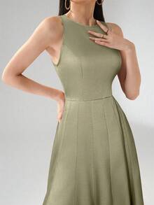 Heiryn 女士通勤休闲雨伞印花长裙 - 綠色 - 查看 4