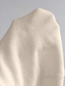 Elamini Vestido de suéter ajustado con mangas acampanadas y espalda abierta, minimalista y sexy, para mujer en otoño/invierno - Albaricoque - Ver 6