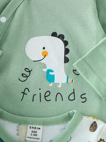 SHEIN 男婴/女婴休闲可爱简约风格多件套礼品套装，秋冬 - 彩色 - 查看 5