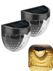 2/4/6 Packs Solar Fence Lights, Solar Deck Lights, Solar Wall Lights, Solar Wall Mount Outdoor Waterproof Fence Lamp, White LED Lamp, Lighting For Garden, Home, Patio, Yard, Garage, Camping, Step Stair Gift For Birthday, Halloween, Christmas Party Decoration (Black - Warm Light)