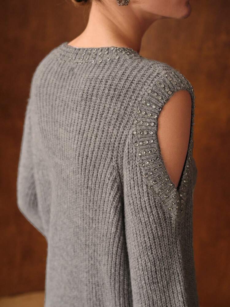 VINTAGE KOREAN MINIMALIST DESIGN KNIT SWEATER FOR WOMEN, AUTUMN/WINTER