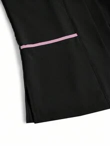 TaskEZ 2pcs Setelan Seragam Kasual Atasan Lengan Pendek dan Celana Warna Pink & Hitam, Setelan Seragam Layanan Kebersihan - Hitam - View 8