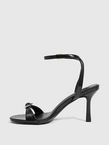 CUCCOO SZL Sandales à talons hauts à boucle pour femmes, mode et port quotidien - Noir - Voir 3