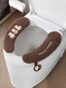 Joivida 舒适卡通马桶座套 - 加厚保暖防滑垫，四季通用，易于清洁，带底座环，浴室配件