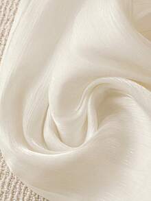 SHEIN LUNE 女士松紧腰纯色休闲裤，适合夏季 - 杏色 - 查看 4