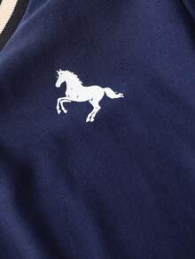 2pcs/Set Boys' Polo Shirt With Printed Top And Casual Loose Fit Pants, Spring/Autumn - Multicolor - View 4