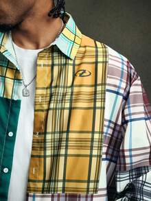 AXEPEAK Men's Plaid Long Sleeve Single-Breasted Casual/Business Shirt,Stretchy - Multicolor - View 6