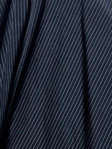 LYSMO SELECTION 2025 新款简约藏蓝色条纹收腰西装外套和铅笔裙套装，舒适的秋冬职场穿搭风格 - 藏蓝色 - 查看 7