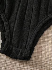 小众设计复古酷炫时尚休闲百搭修身针织吊带背心和阔腿裤套装 - 黑色 - 查看 3