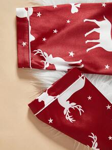 女童圣诞驯鹿印花长袖开衫和裤子两件套睡衣 - 彩色 - 查看 6