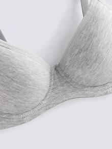 Loungeista 3Pcs Solid Seamless Push Up Bras --Three-Breasted Adjustable Shoulder Straps Underwire Bras - Multicolor - View 3