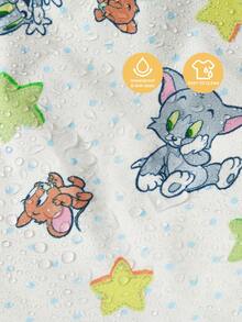 TOM & JERRY X SHEIN 婴儿围兜，防水防污喂奶围裙，长袖，适合进食、绘画、户外活动 - 彩色 - 查看 2