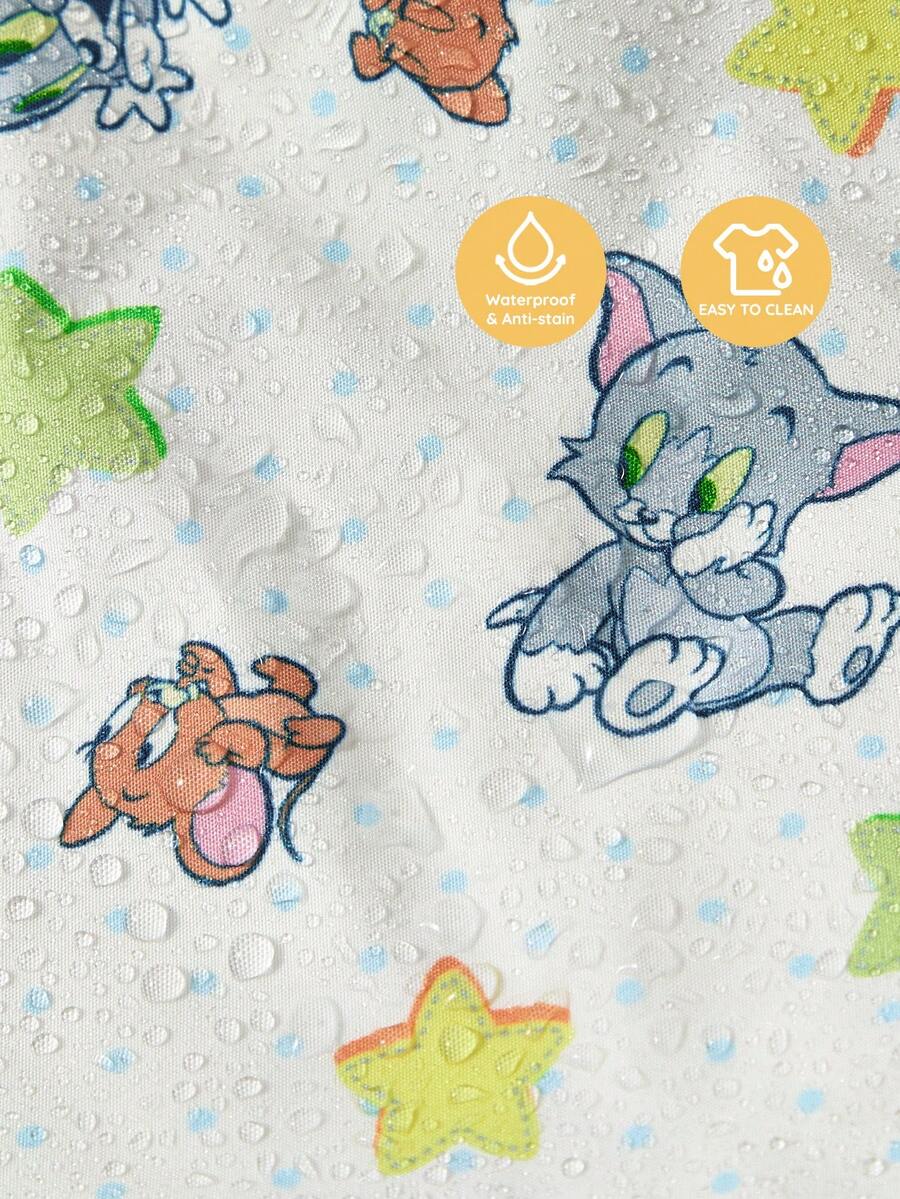 TOM & JERRY X SHEIN 婴儿围兜,防水防污喂奶围裙,长袖,适合进食、绘画、户外活动 - 彩色 - 查看 1