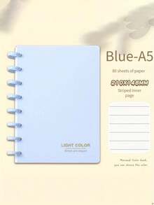 SHEIN 1pc Multipurpose 80 Pages 1 Mushroom Hole Loose-Leaf Notebook Two Different Sizes B5/A5 - Perfect For Sketching, Notes And Planning | Ideal Office And School Stationery Essentials Ruled Paper Notebook For Students And Professionals Back To School - Multicolor - View 12