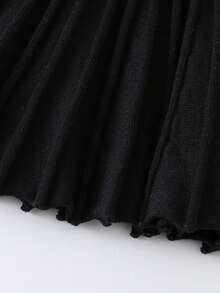 SHEIN 女婴撞色圆领长袖时尚针织毛衣连衣裙，翻领女婴连衣裙，黑色连衣裙，黑白幼儿连衣裙，女婴黑色优雅连衣裙，0-3个月黑色连衣裙，白色翻领幼儿连衣裙，2-3岁女童黑色套装，幼儿女童黑色服装，女婴校服，幼儿女童长袖连衣裙，女婴服装，幼儿女童灰色服装，女婴春秋季服装，女婴冬季连衣裙，女婴长袖连衣裙，女婴秋季服装，女婴黑色连衣裙 - 黑色 - 查看 6