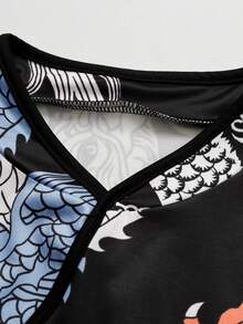 SHEIN Clasi Váy ngắn ôm sát in hình rồng cổ điển dành cho nữ - Nhiều màu - Xem 5