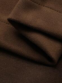 Livesso Veste élégante pour femmes avec col asymétrique, fente haute, coupe ample pour le business casual, les trajets de bureau, l'automne/l'hiver - Camel - Voir 8