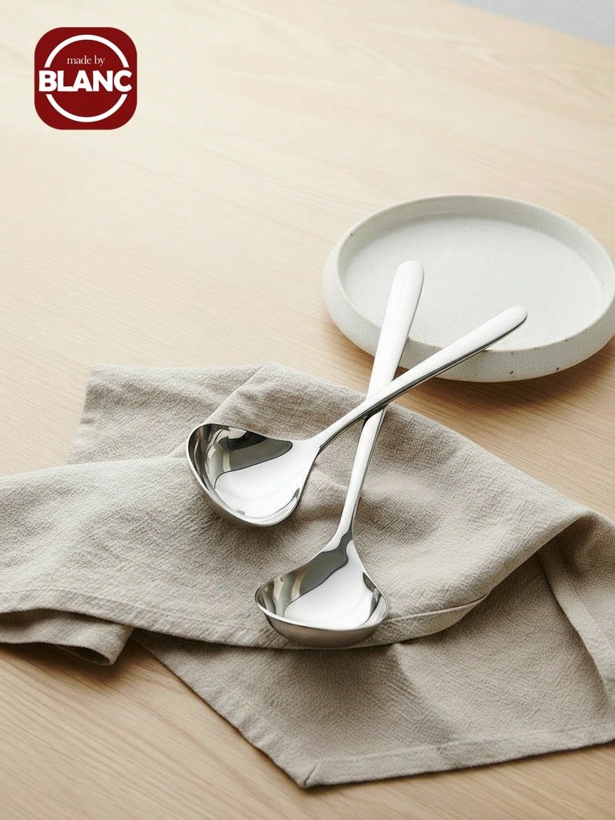 1 件装韩式不锈钢长柄汤勺、拉面勺、饭勺、粥勺，带加深加大碗、厨房、圣诞礼物