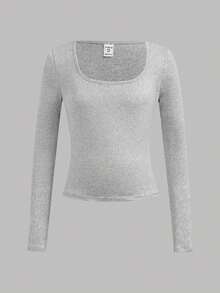 Girlism 4件套少女圆领长袖针织纯色修身百搭上衣，秋冬季百搭T恤 - 粉色 - 查看 12