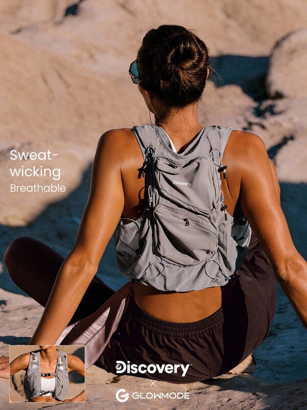 GLOWMODE X Discovery Peak Chaser Sweat-Wicking Quick-Dry Reflective Pockets Compartments Hydration Hiking Vest Hiking Running Outdoor Workout Active