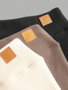 SHEIN EZwear 3件套女士纯色保暖打底裤，秋冬季 - 彩色 - 查看 5