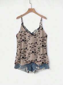 Mellowie 大码休闲简约玫瑰碎花吊带背心和背心，适合夏季度假