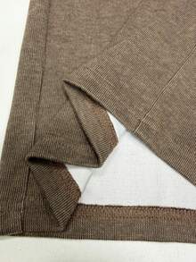 SHEIN PETITE 女士咖啡棕色抽绳休闲运动裤 - 咖啡棕 - 查看 10