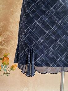 Soleia 大码女士度假吊带迷你连衣裙，垂褶领口，露背设计，蝴蝶结，鱼尾裙摆，性感风格，及膝长度，适合购物、浪漫约会、海滩度假、网纱面料，展现年轻少女气息。 - 彩色 - 查看 6