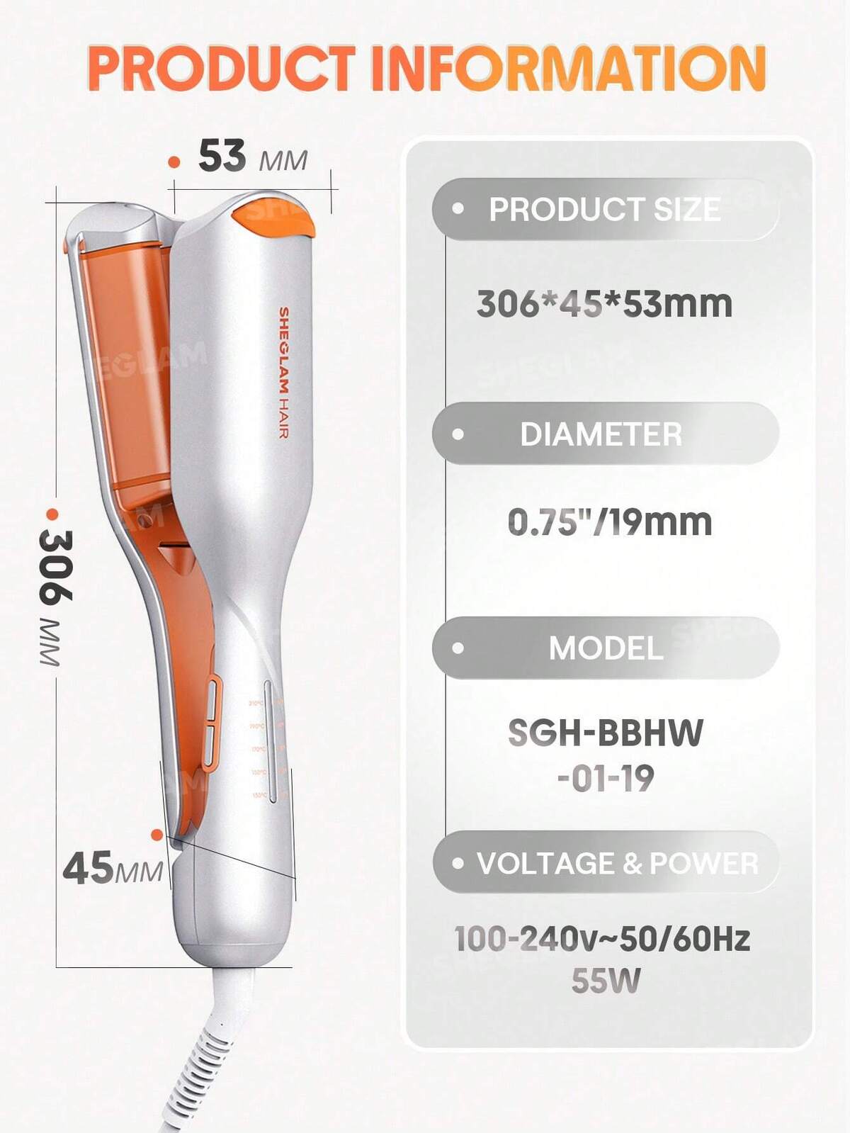 Beach Babe Hair Waver-19mm UK Plug