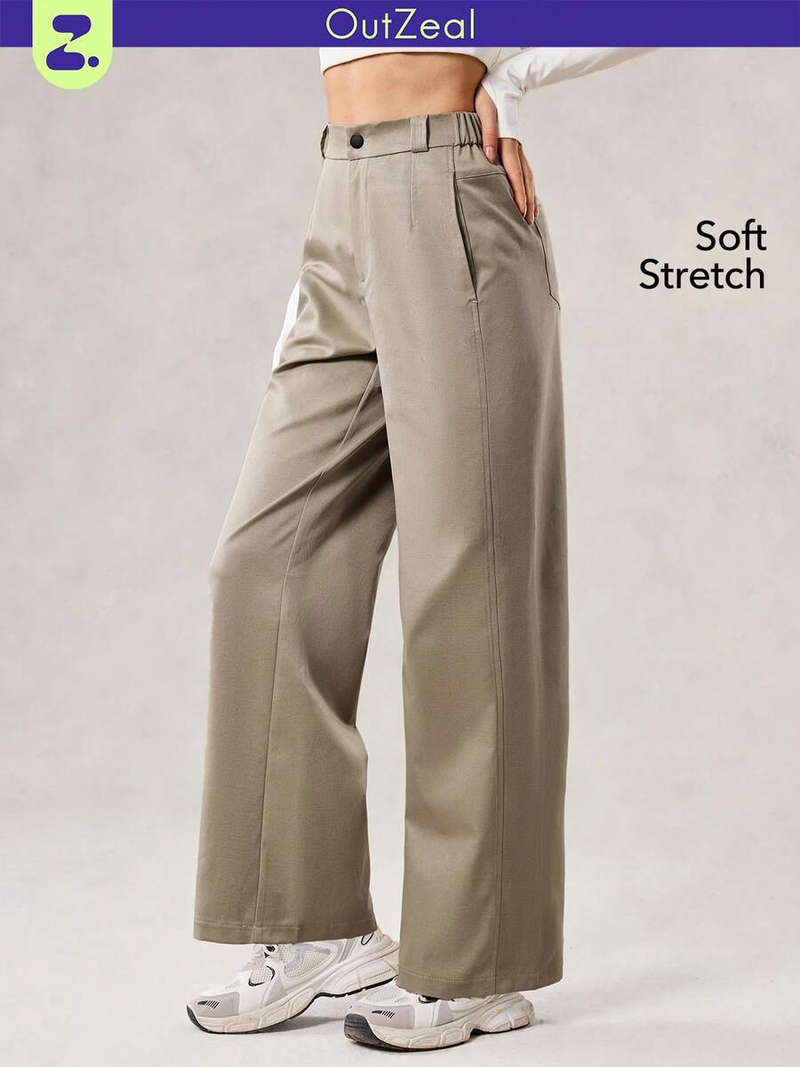 OutZeal 女士弹力防撕裂直筒户外休闲裤 - 卡其色 - 查看 1