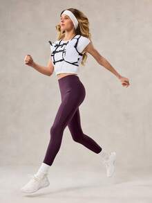 OutZeal Women Outdoor Leggings Solid Color Workout Gym Yoga Thermal Lined Tummy Control High Waist Multi Pocket Sports Pants Fall Winter - Purple - View 5