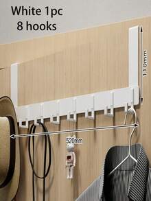 门后衣帽架挂钩，6/7/8钩壁挂式衣帽毛巾架，适用于门后厨房浴室，可悬挂外套、包包、背包、帽子等，门后挂钩毛巾架，适用于浴室、卧室、厨房，可作壁挂相框使用，自粘式壁钩，挂钩，壁钩，浴室，毛巾架，挂钩，壁钩，挂钩，壁钩，门后衣帽架 - 彩色 - 查看 19