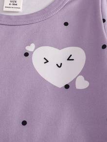 2pcs/Set Baby Girls' Short Sleeve Nightgown, Casual Cute Printed Interchangeable, Suitable For Home Wear, Spring/Autumn Purple Toddler Dress - Red Violet - View 4