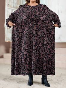 SHEIN CURVE+ 全印花休闲时尚长袖大码女士连衣裙、女士秋季连衣裙、复古风格女士婚礼宾客连衣裙、女士夜间外出连衣裙、女士返校节连衣裙、女士秋季服装、女士派对连衣裙、节日连衣裙、碎花连衣裙、女士秋季碎花连衣裙、长袖碎花连衣裙、田园风格连衣裙、收腰中长连衣裙、A 字连衣裙、万圣节连衣裙、女士秋季服装 - 彩色 - 查看 6