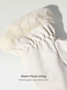 GLOWMODE 滑雪系列 S/M 寒冷征服者 保暖防风防水抓绒内衬触摸屏蓬松滑雪手套户外雪地秋冬日常运动服 - 白色 - 查看 4