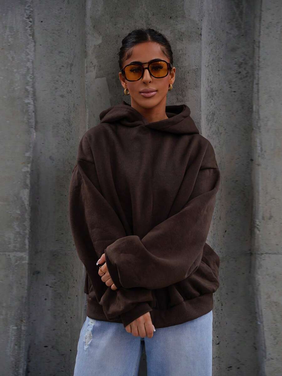 SAYEHFBABY Hanorac cu imprimeu grafic, trening, doar toamnă, pulover confortabil, drăguț, casual, cafenea, club, iarnă, Crăciun - Maro - Vizualizare 1