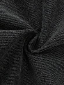 Manfinity Denimwave Veste en jean casual à manches longues pour hommes, style rappeur streetwear, unie en denim foncé avec blocs de couleurs, poches boutonnées devant, pour soirée - Noir - Voir 8
