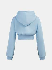 SHEIN Girlism 2pcs/Set Teen Girl All-Match Casual Varsity Jacket And Mini Skirt - Blue - View 7