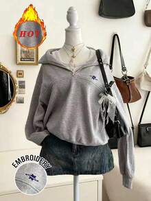 Lalippa Women's Casual Loose Fit Half-Zip Pullover Sweatshirt, Christmas